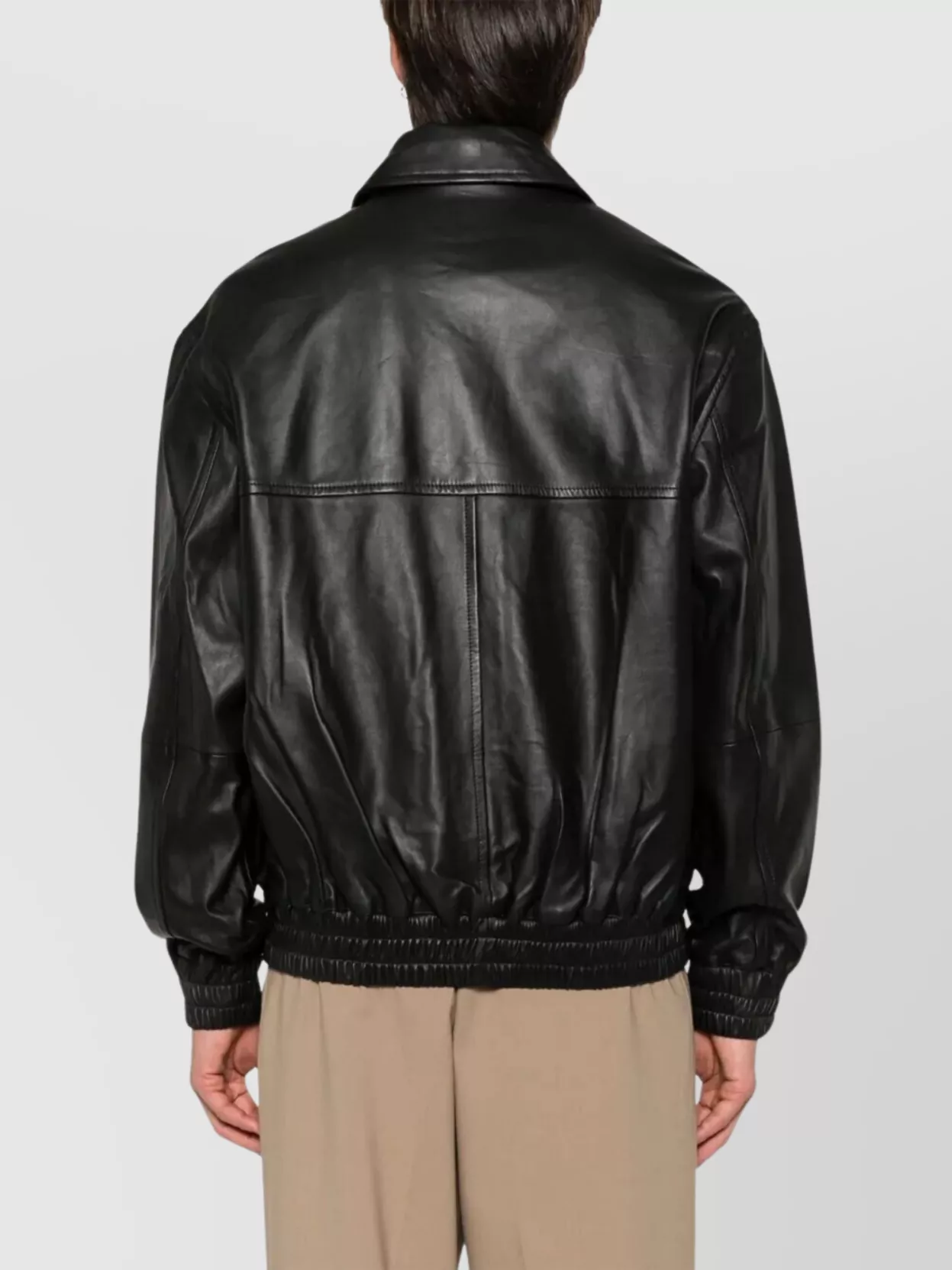 Studio Nicholson Leather Bomber Jacket Collared Design
