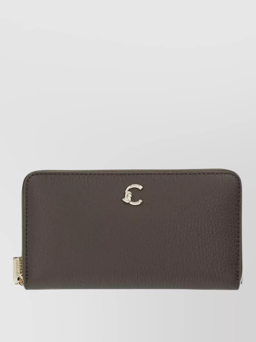 Coccinelle pebbled leather zip-around wallet