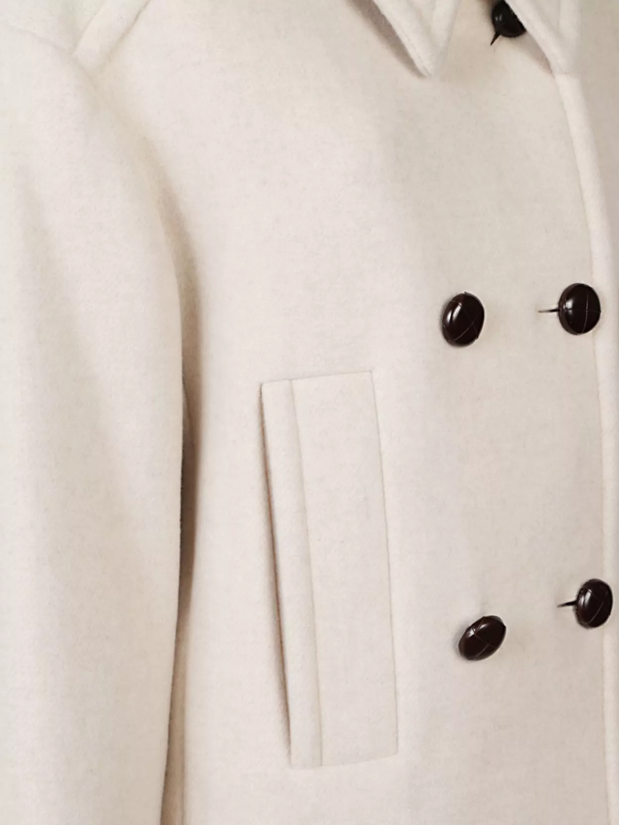 Isabel Marant Short Wool Coat Double-breasted Front In Neutral