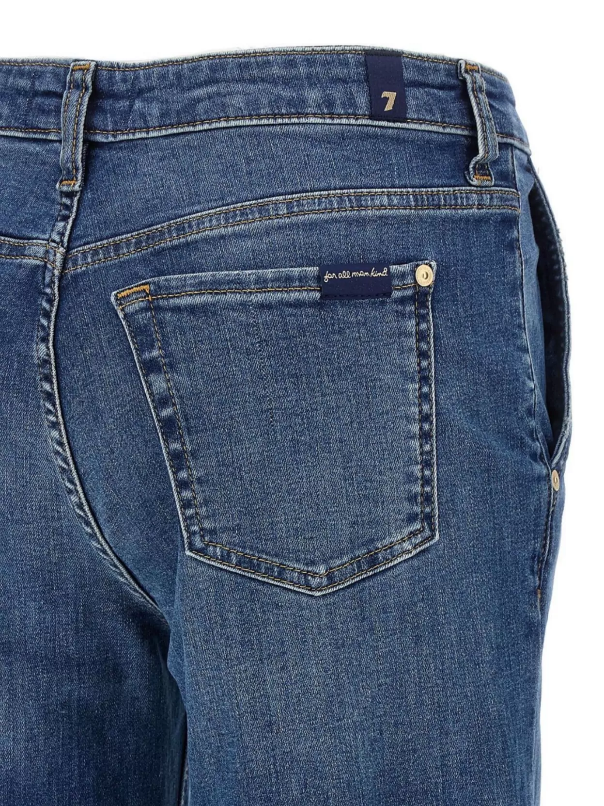 7 For All Mankind Wide-Leg Jeans With Faded Wash And Belt Loops