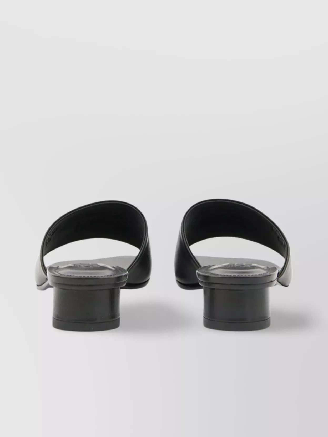 MM6 MAISON MARGIELA BLOCK HEEL LEATHER SOLE OPEN TOE MULES