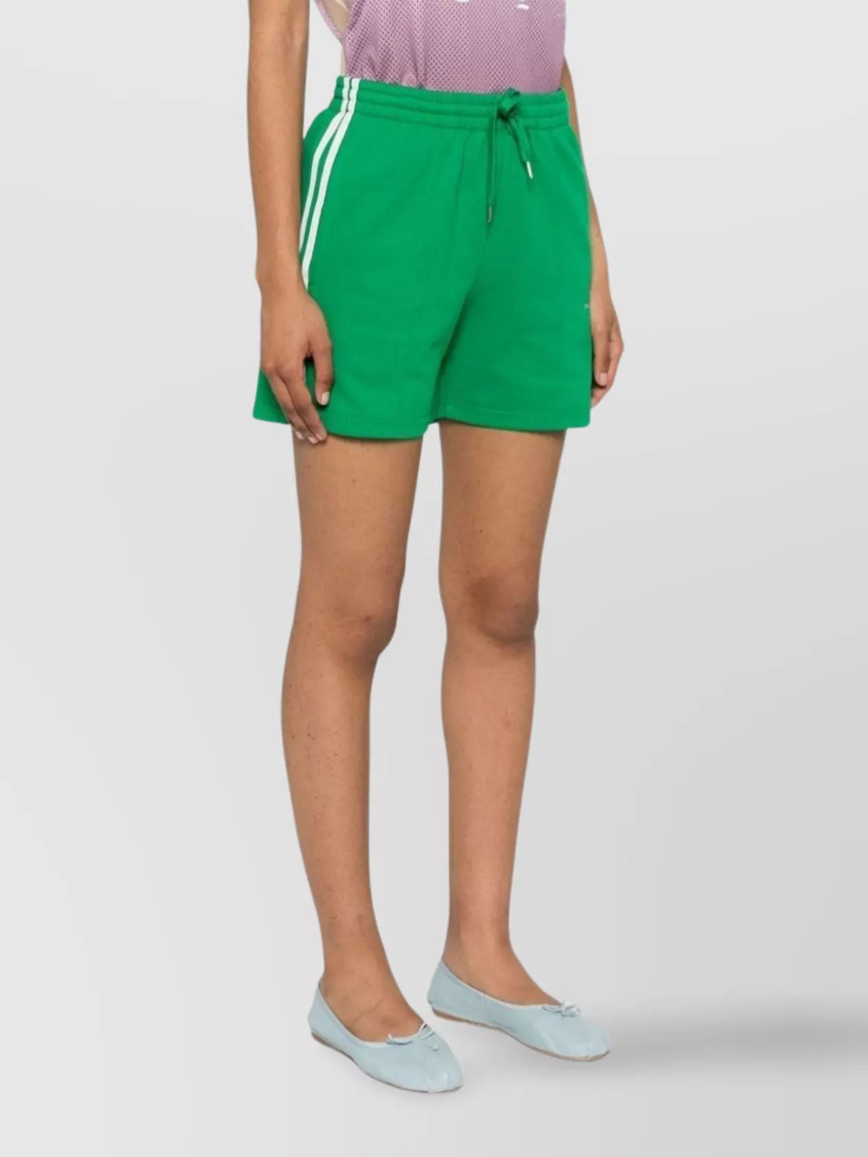 Shop P.a.r.o.s.h Striped Cotton Blend Jersey Shorts