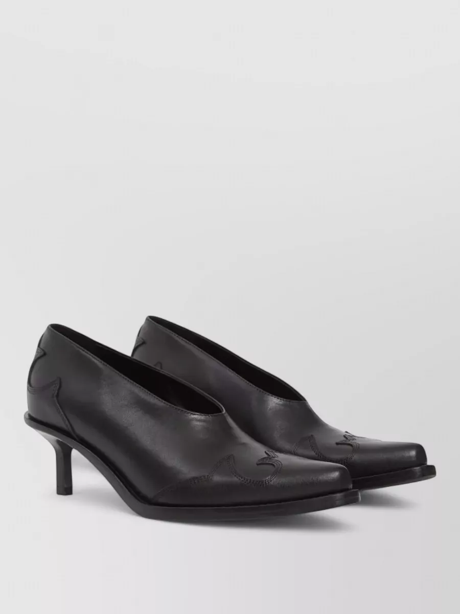 Ann Demeulemeester calf leather western-stitched pumps