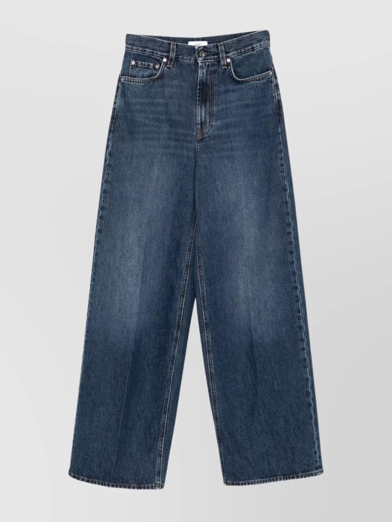 Totême High Waist Loose Leg Denim Trousers In Blue