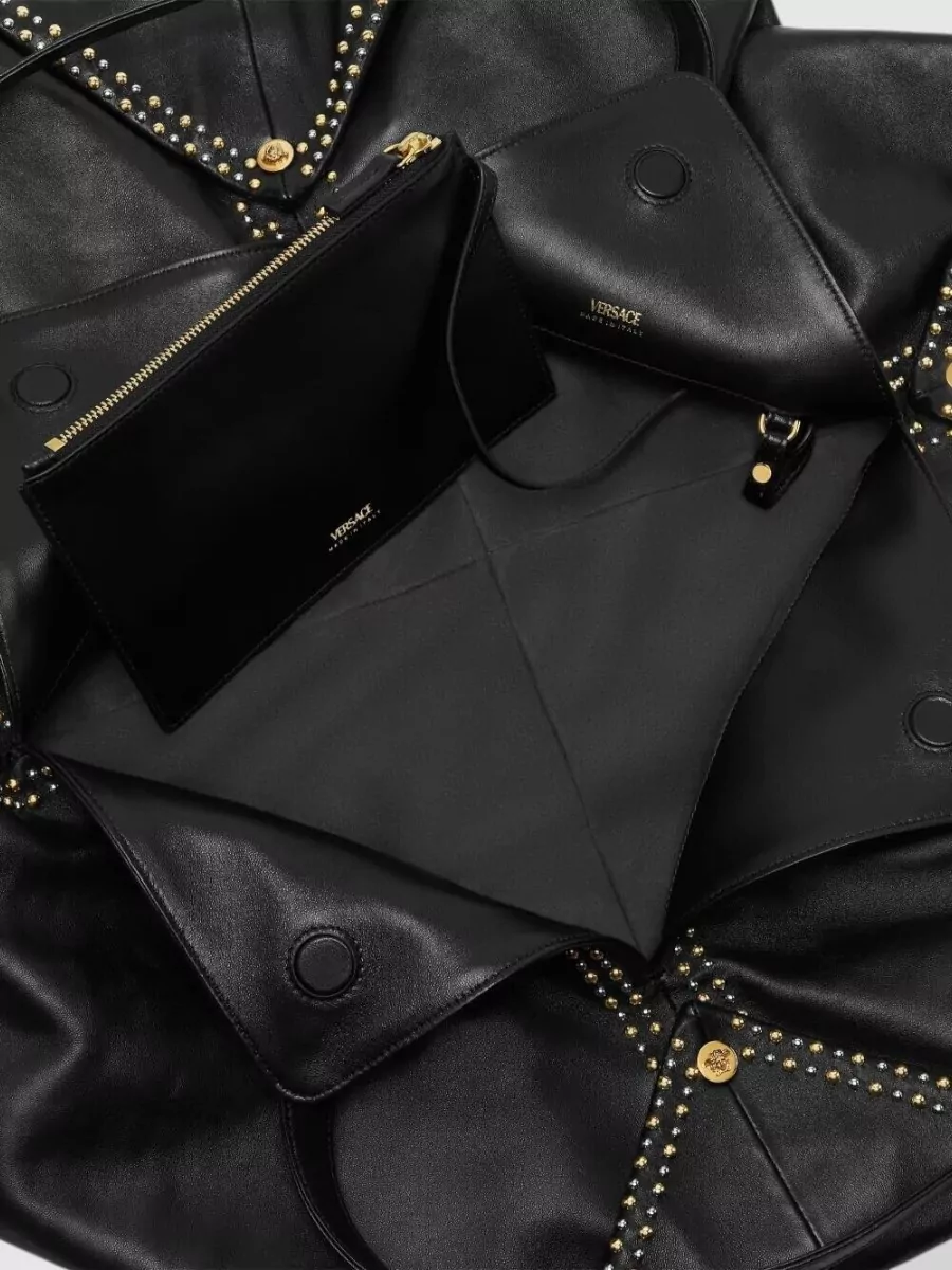 Versace Lamb Leather Large Shoulder Bag