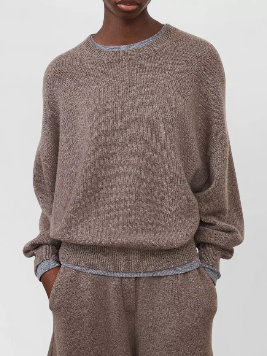 Lisa Yang Cashmere Ribbed Round-Neck Long-Sleeve Sweater