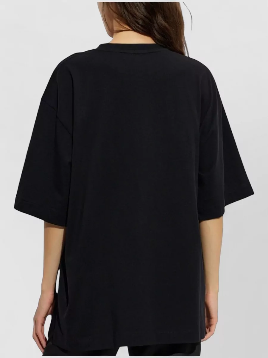 Off-White Cotton Oversized Logo-Embroidered T-Shirt