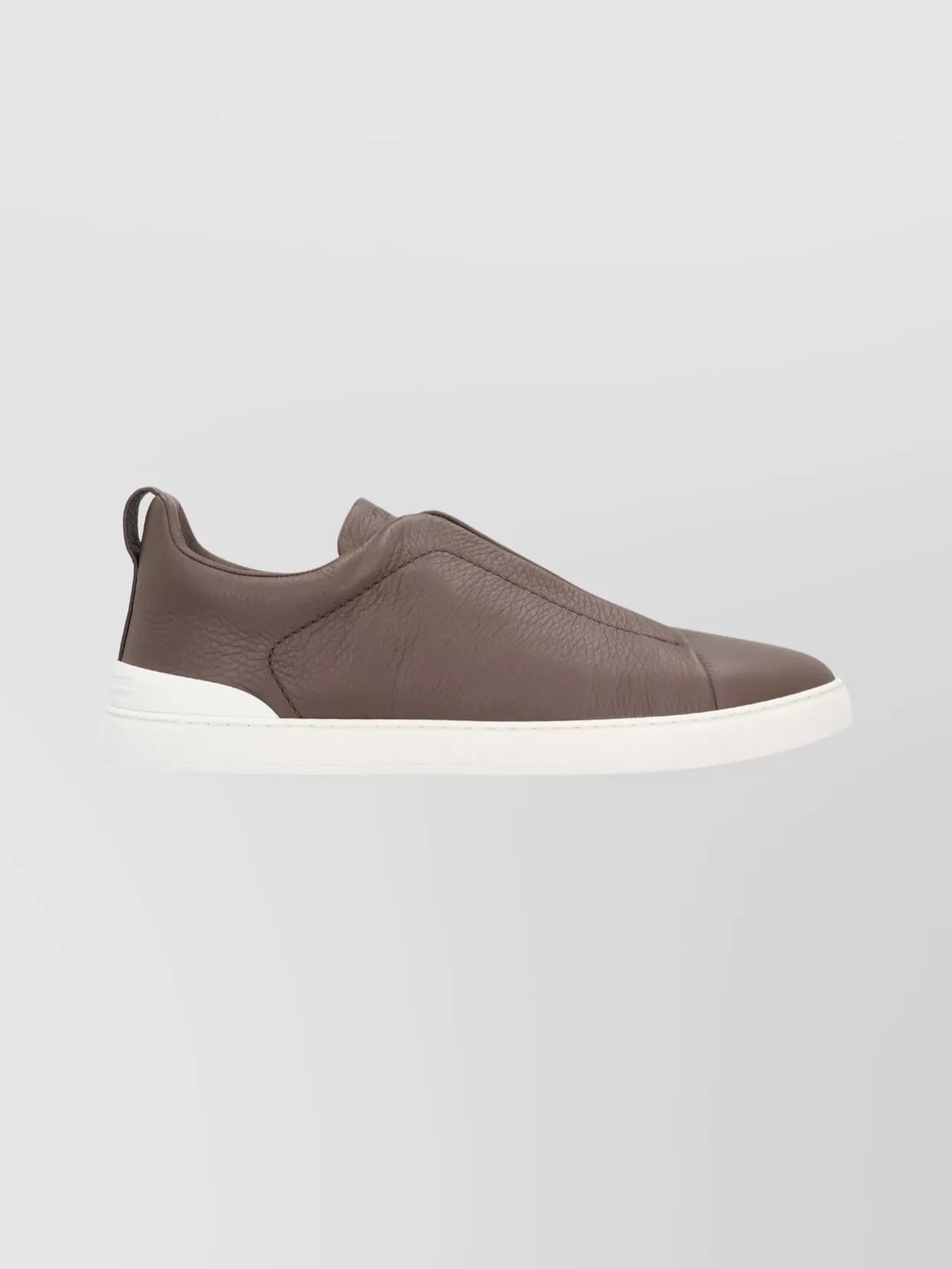 Zegna Leather Triple Stitch Casual Sneakers