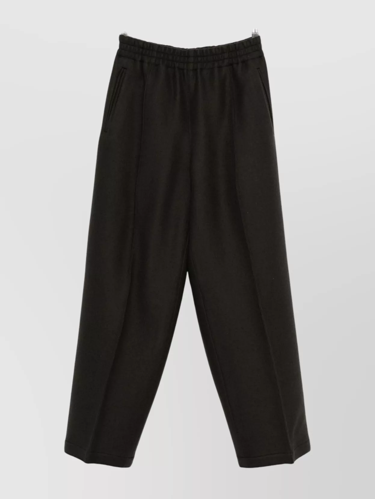 Ami Alexandre Mattiussi Wide-leg Trousers Featuring Elastic Waistband In Black