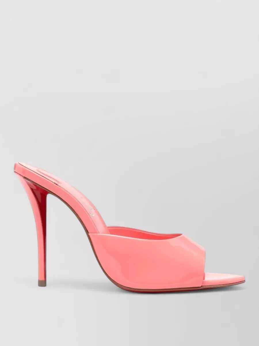 Christian Louboutin Patent Leather Open-Toe Stiletto-Heel Mules