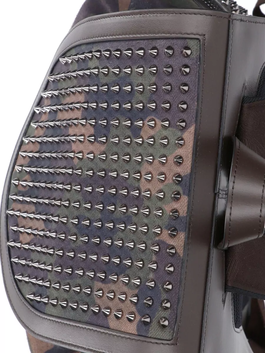 Christian Louboutin Backpack Adjustable Straps Camouflage Studded Detailing