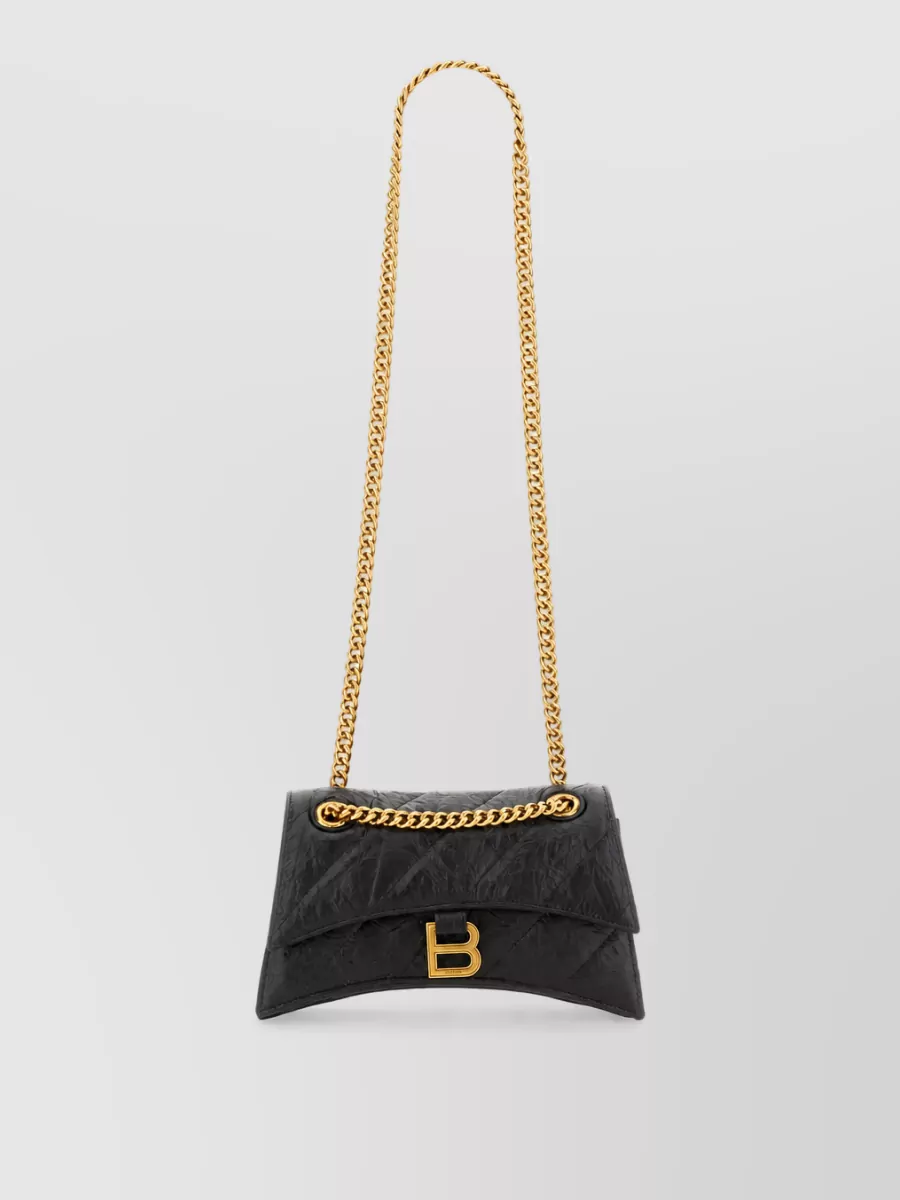 Balenciaga Crush Small Leather Clutch Bag