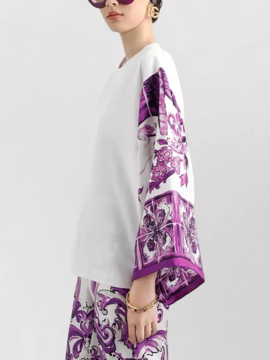 Dolce&Gabbana Majolica Print Long Sleeve Blouse