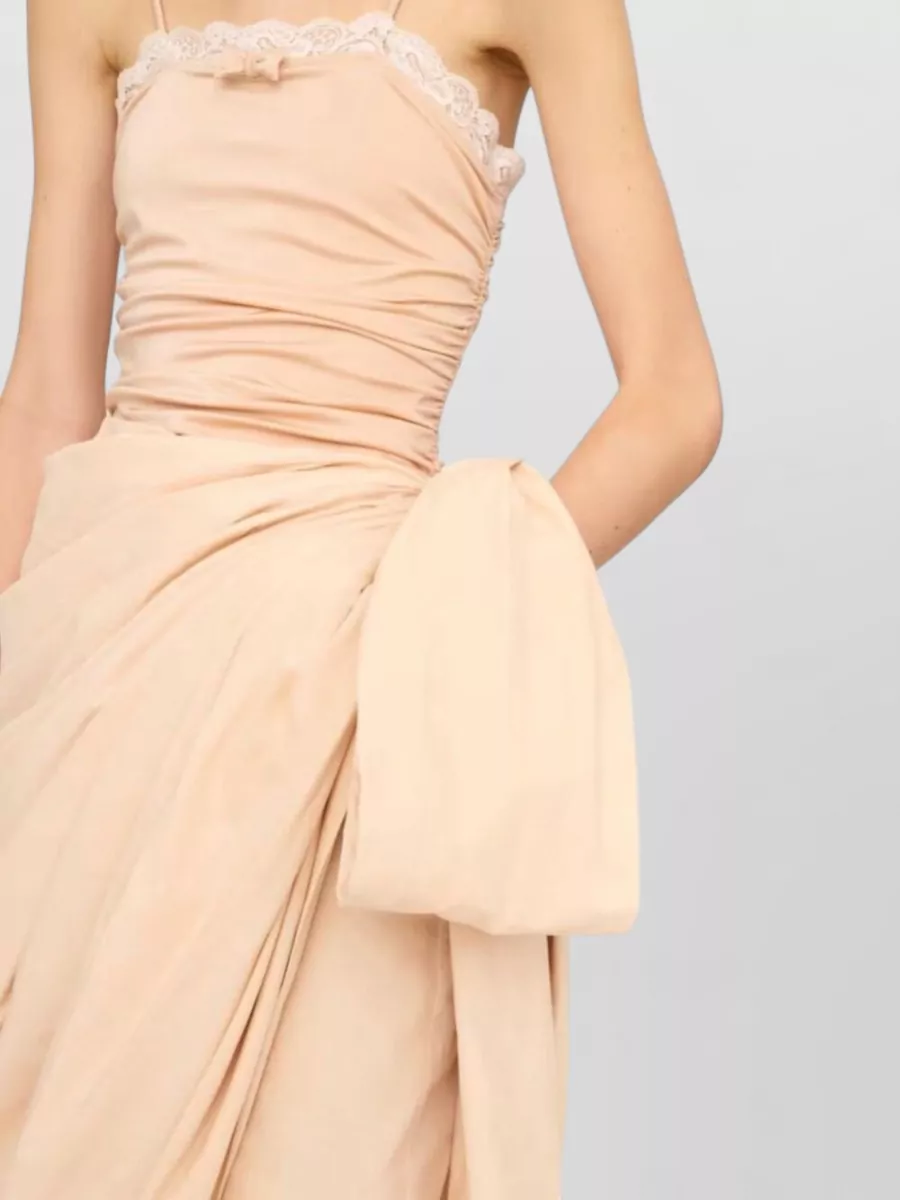Chloé Cotton Draped Gathered Mini Dress