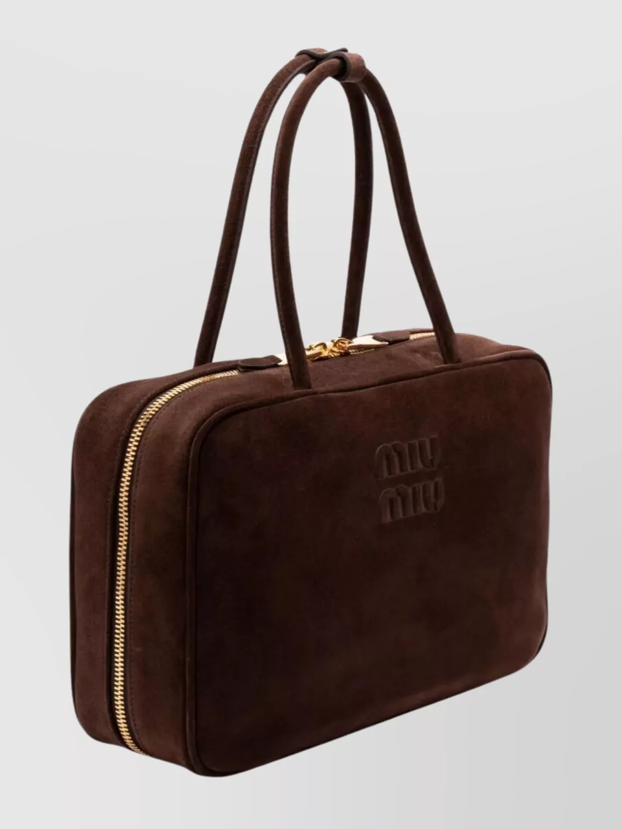 Miu Miu Rectangular Suede Tote Bag Top Handles