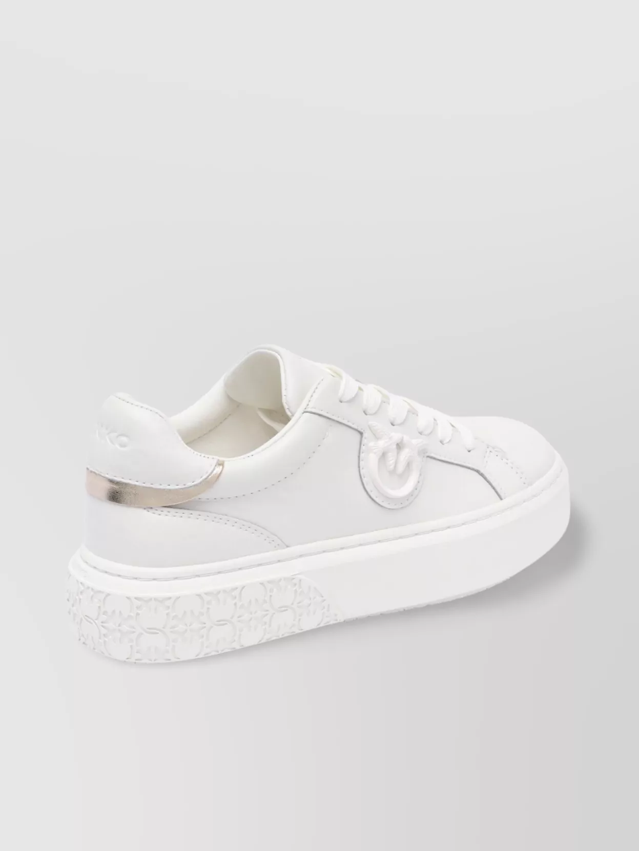 PINKO LOW TOP FLATFORM SNEAKERS WITH METALLIC ACCENT