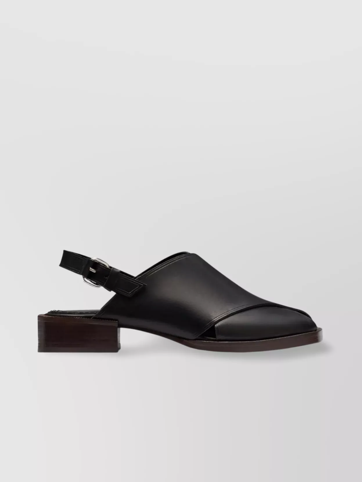 Lemaire Square Toe Block Heel Sandals With Crossover Strap