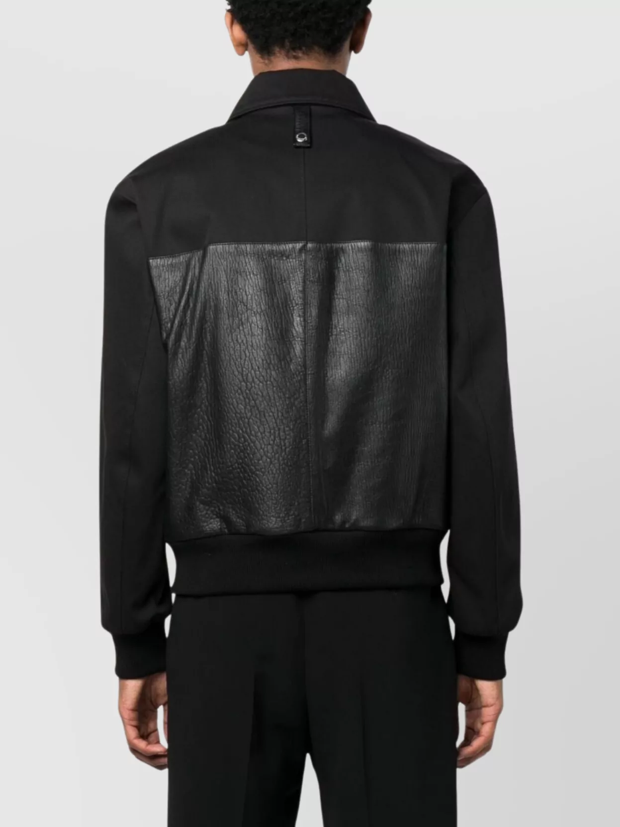Alexander Mcqueen Collared Leather Jacket With Ribbed Accents