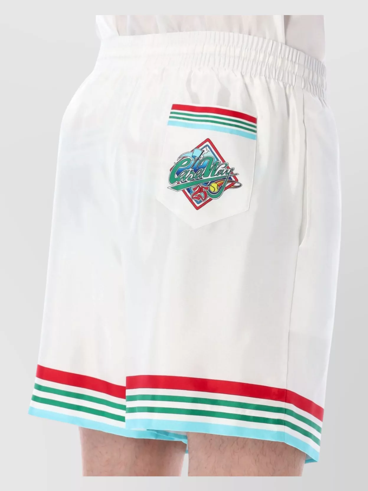 Casablanca Mens Casa Way World Series Relaxed-fit Striped Silk Shorts