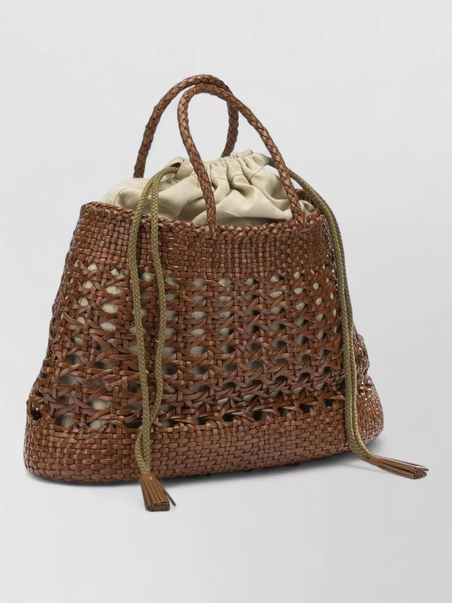 Dragon Diffusion Medium Leather Woven Tote Bag
