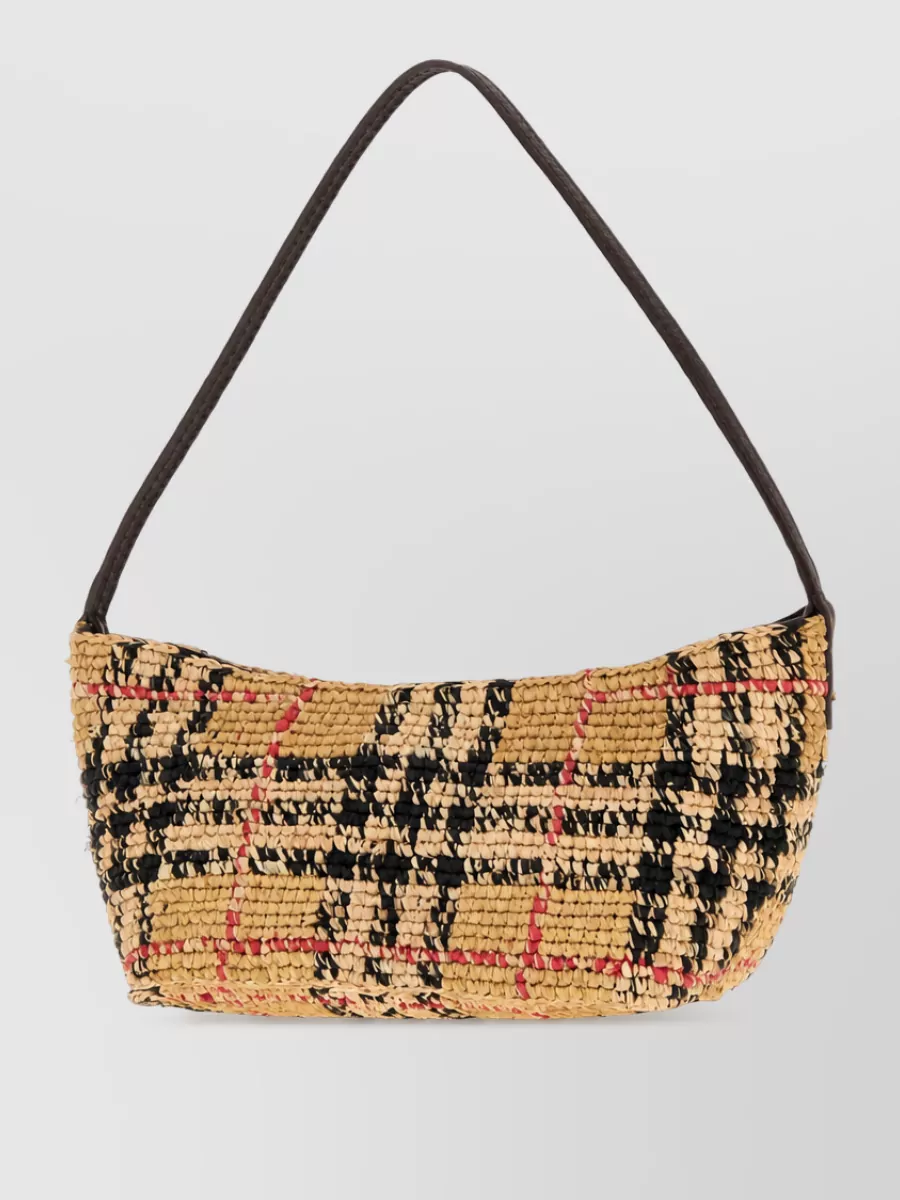 Burberry embroidered raffia mini beach bag