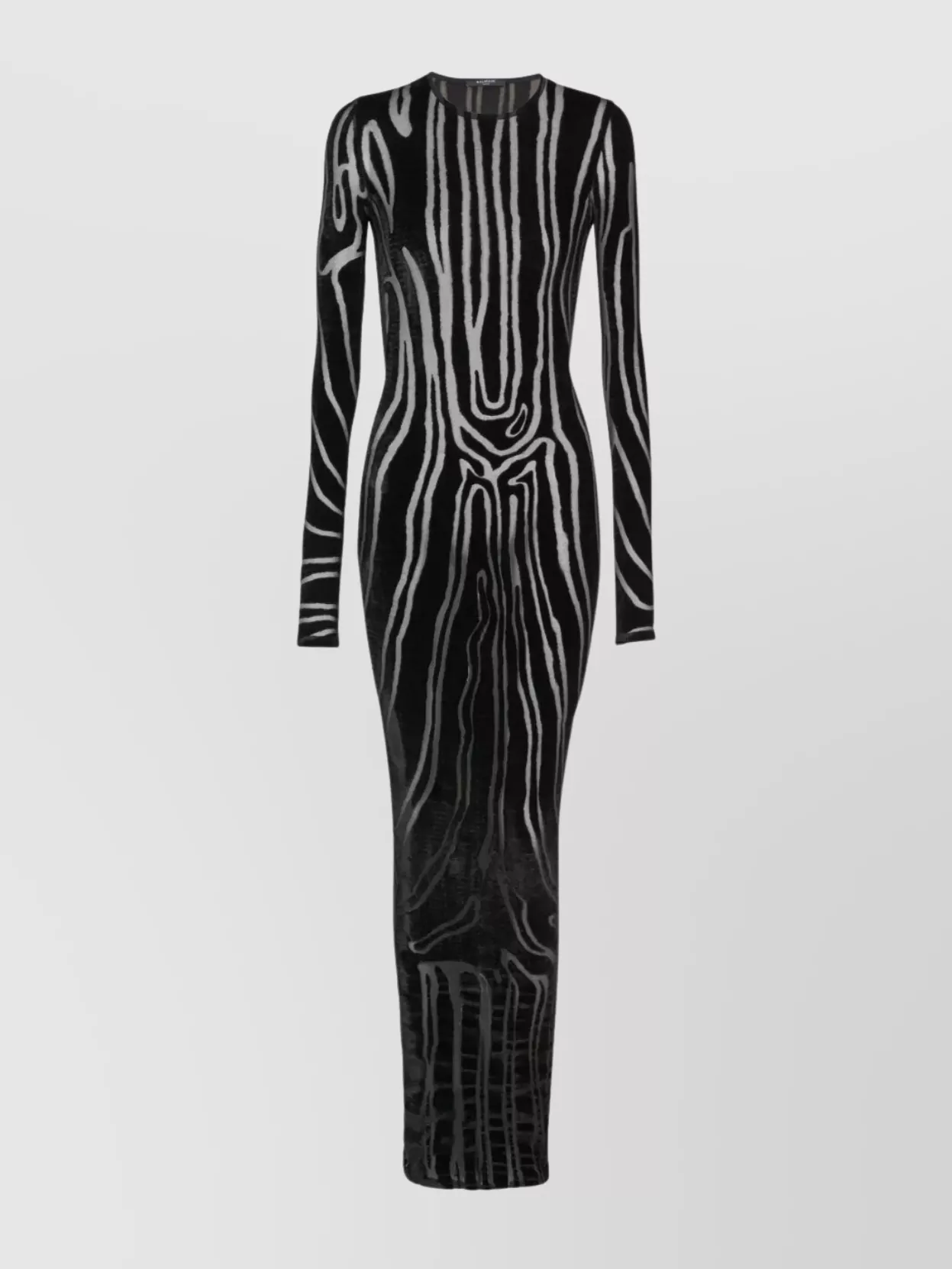 Balmain Long Sleeve Zebra Print Bodycon Dress In Multi