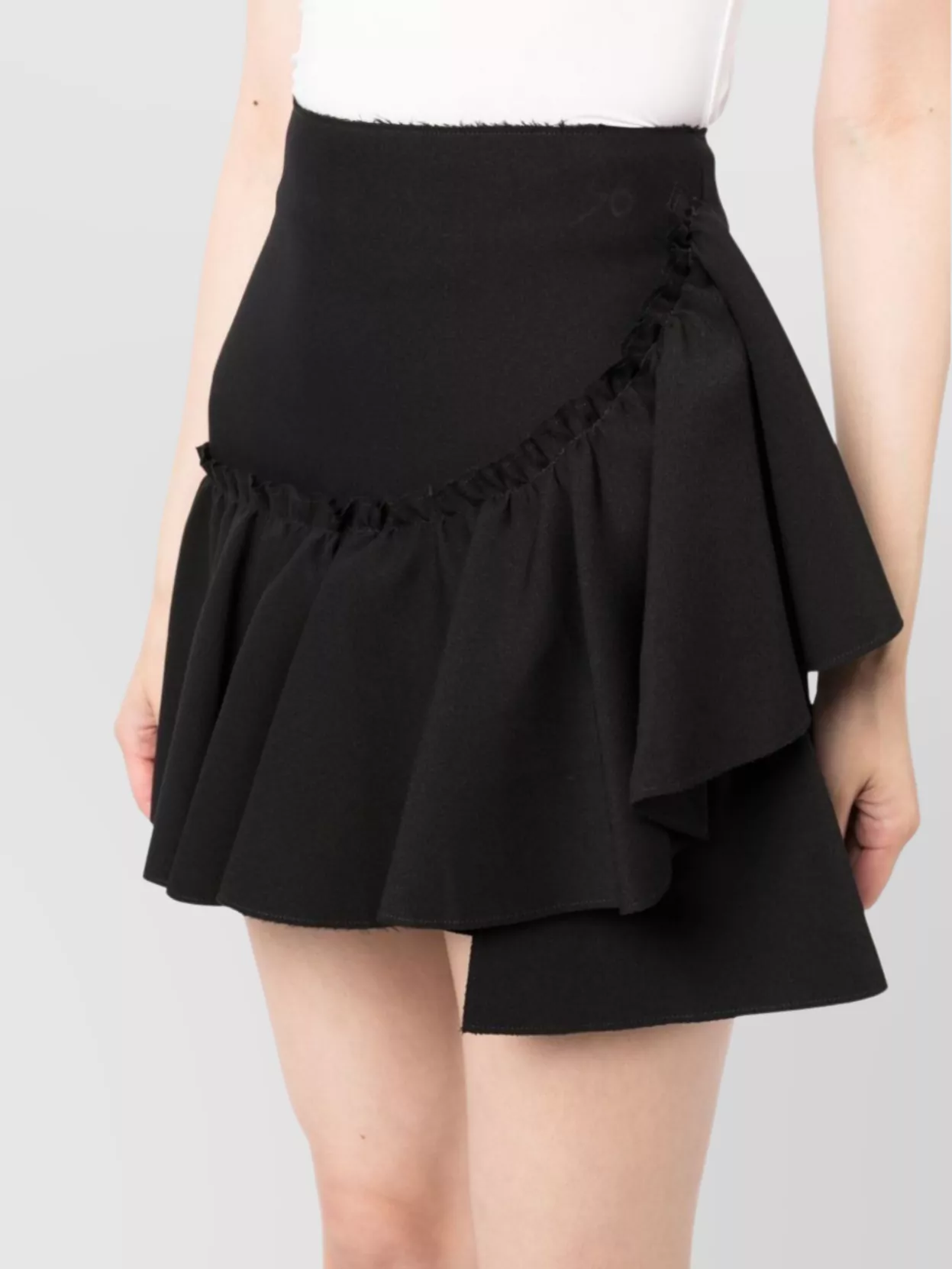 Msgm High-Waist Skirt Featuring Ruffle Detailing