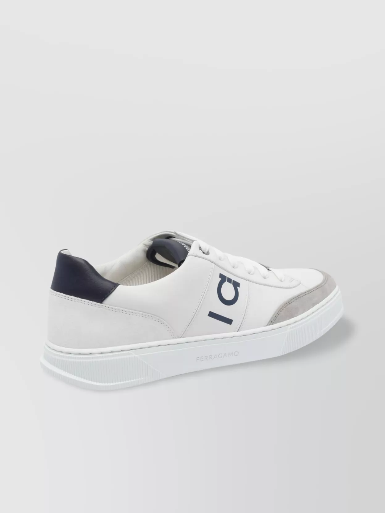 Ferragamo Low Top Leather And Suede Sneakers