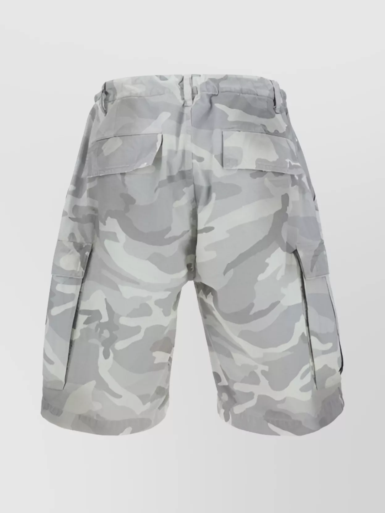 Balenciaga Cargo Shorts In Camouflage Pattern In Gray