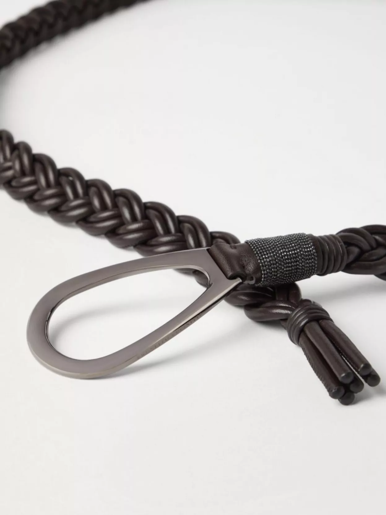 Brunello Cucinelli Adjustable Woven Leather Braided Belt