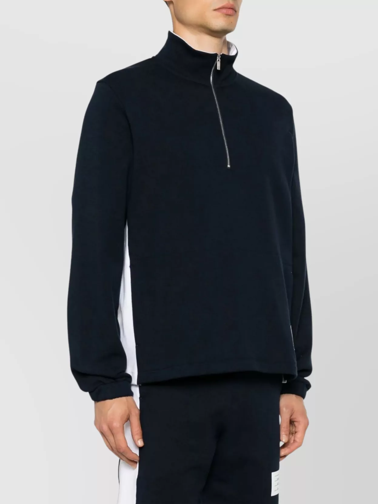 Shop Thom Browne Funnel Neck Cotton Sweatshirt