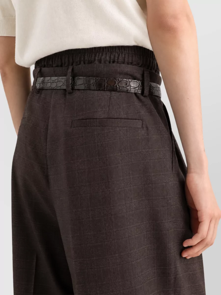 Dolce&Gabbana Checked Wool Pleated Tailored Trousers