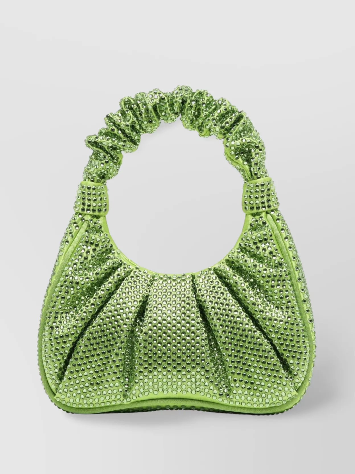 Jw Pei Crystal-embellished Pleated Shoulder Bag With Curved Silhouette
