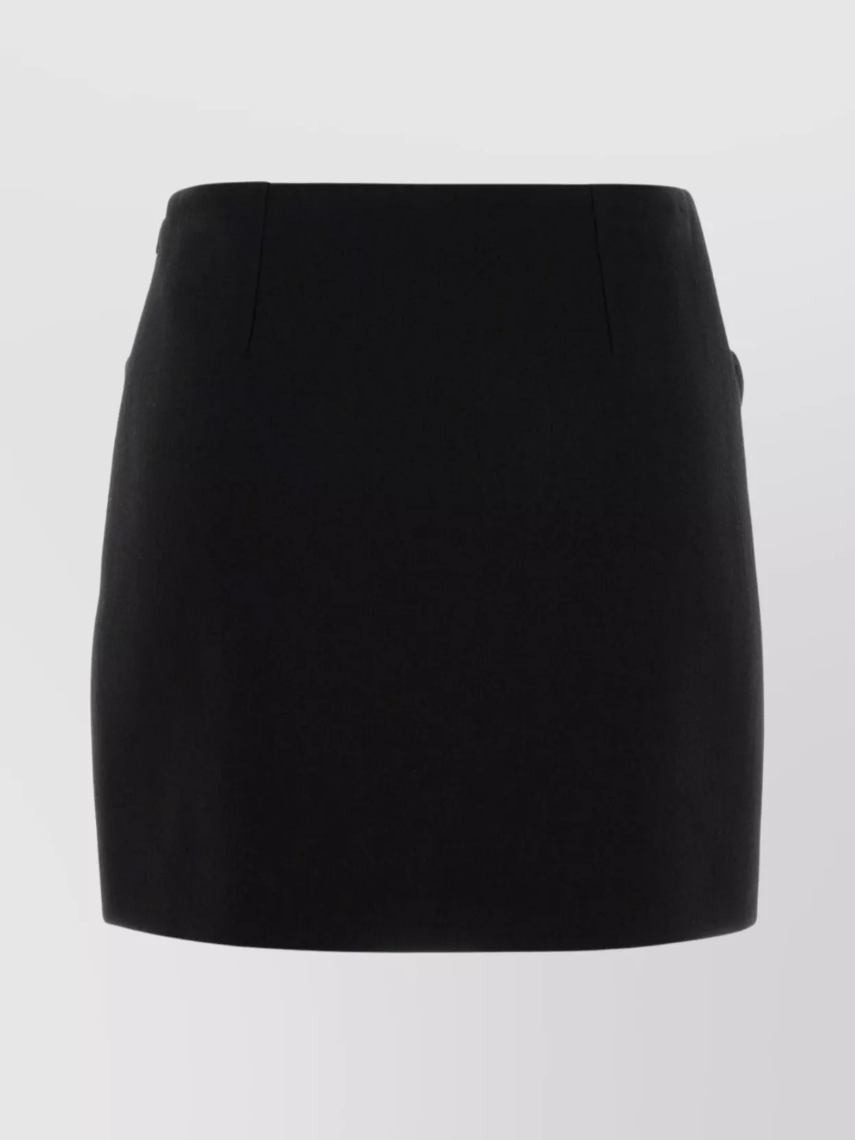 Versace Chic Fitted Mini Skirt With Embellished Pockets In Black
