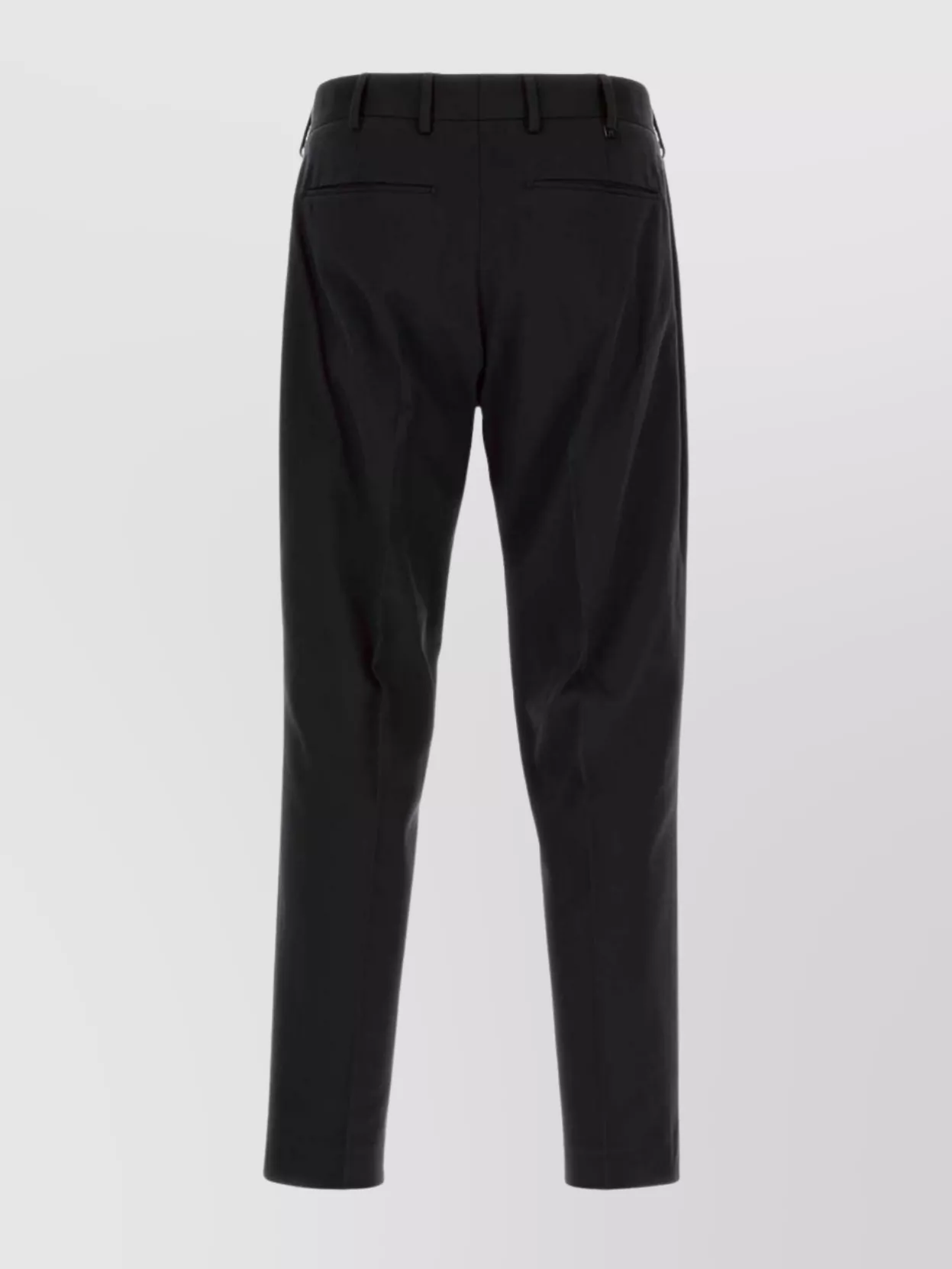 Pt Torino Cotton Trousers With Back Pockets And Belt Loops In Black
