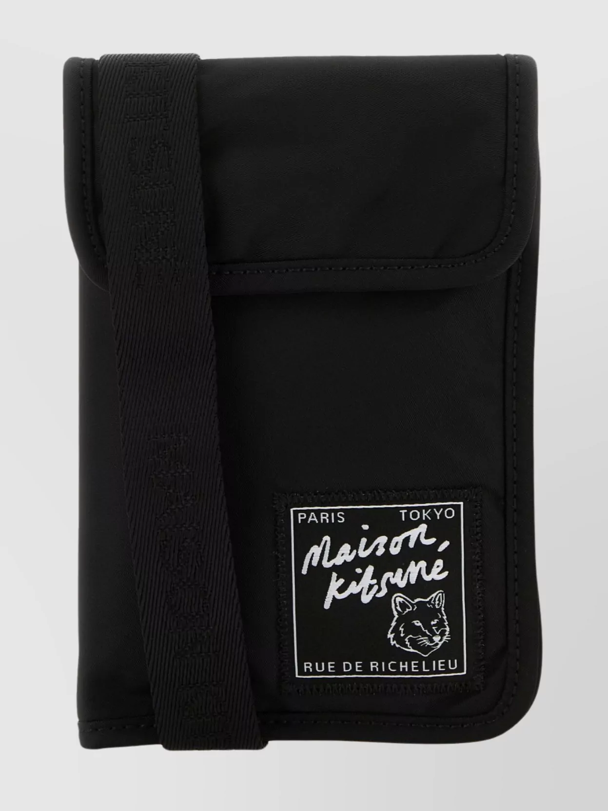 Shop Maison Kitsuné Nylon Phone Case With Adjustable Shoulder Strap