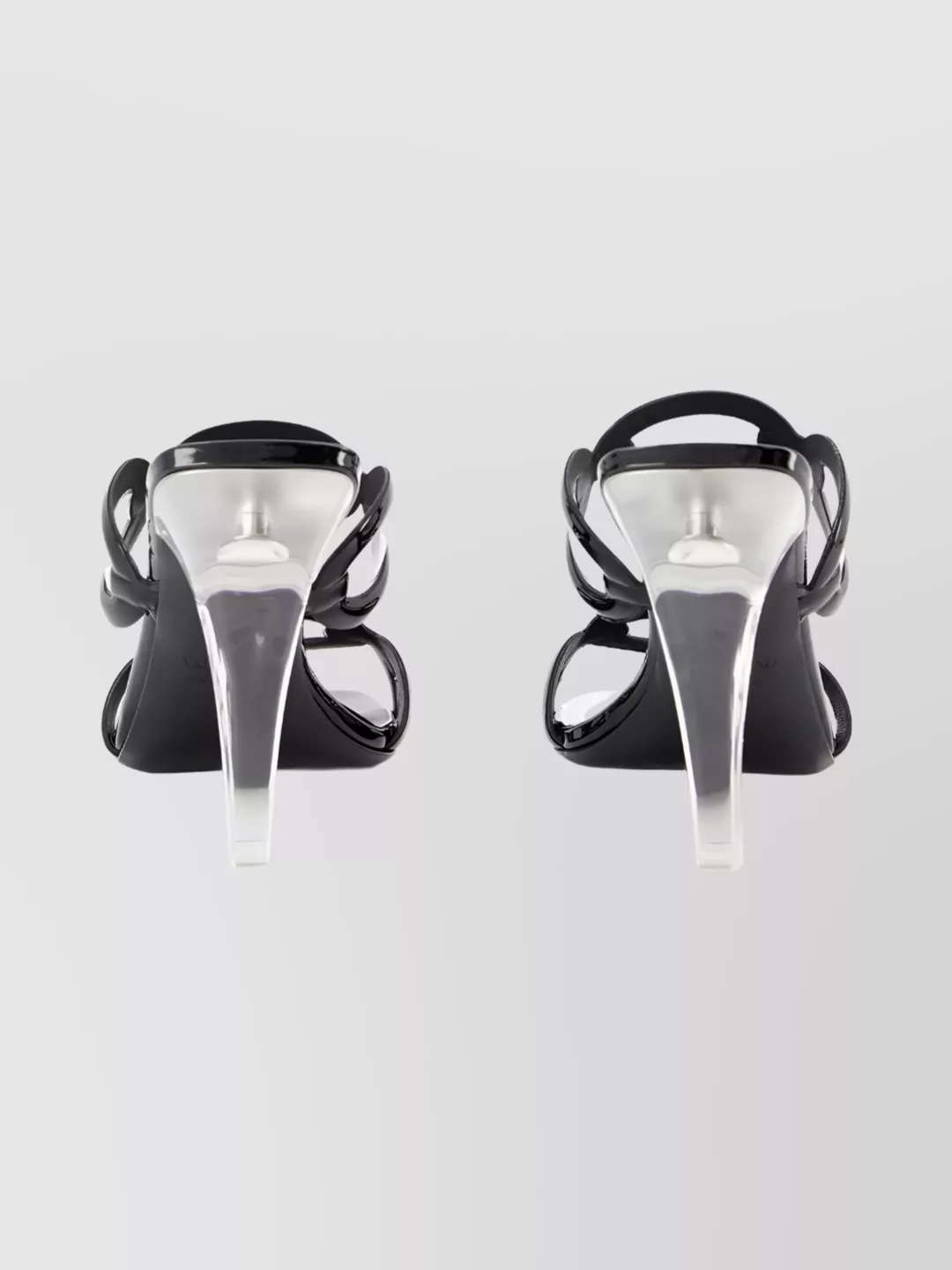 Valentino Garavani Valentino Chain Transparent-heel Leather Sandal In Black