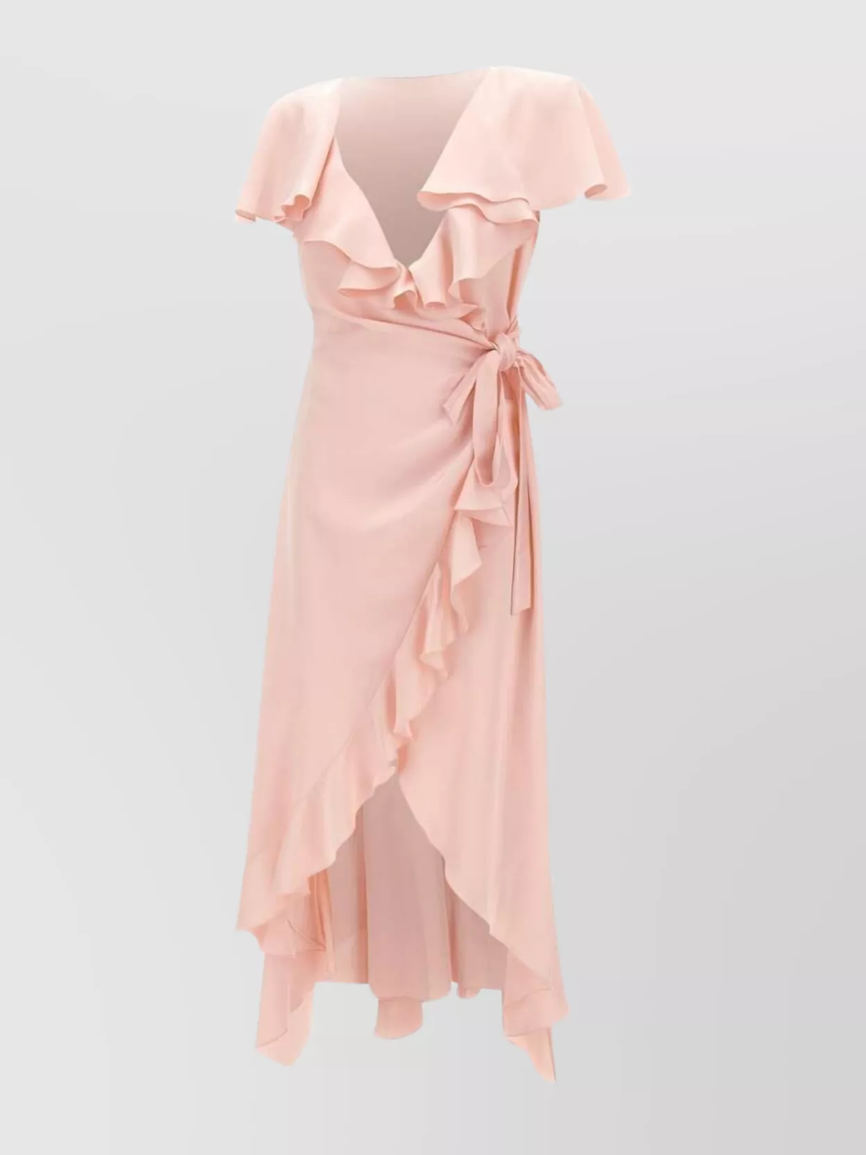Shop Philosophy Di Lorenzo Serafini Satin Dress Wrap Asymmetric Hem