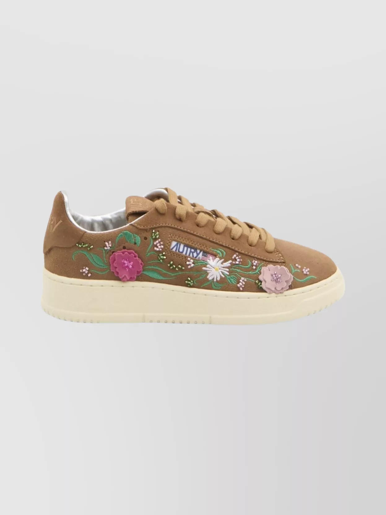 Autry Floral Embroidered Low-Top Lace Shoes