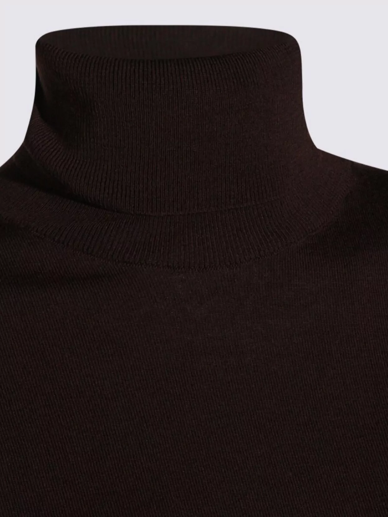 Zanone Long Sleeve Turtleneck Knitwear With Ribbed Texture In Brown