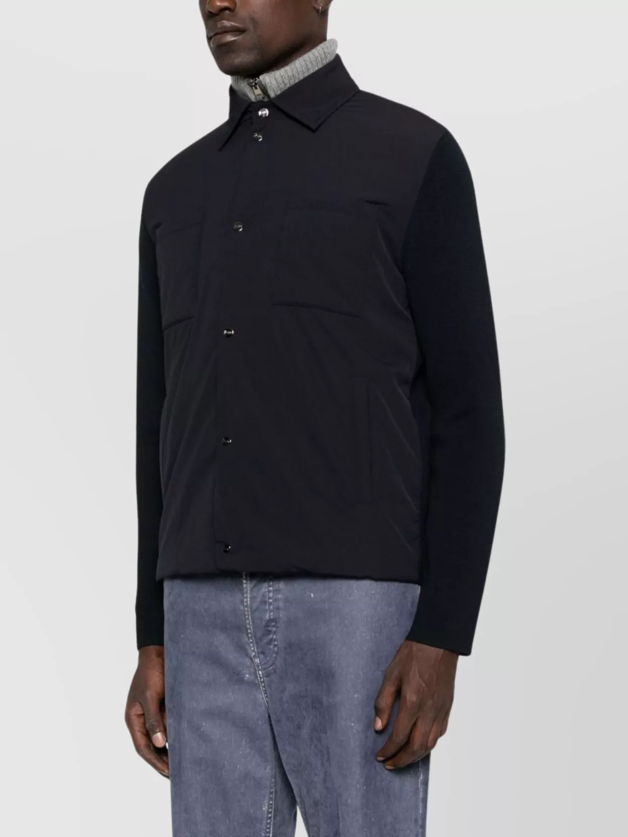 Herno Tailored Jacket With Chest Pockets And Long Sleeves
