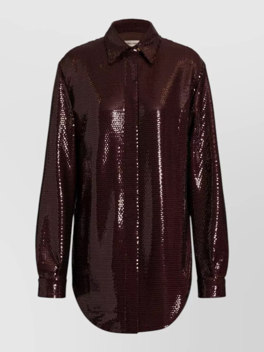 Alberta Ferretti sequined long-sleeve shirt