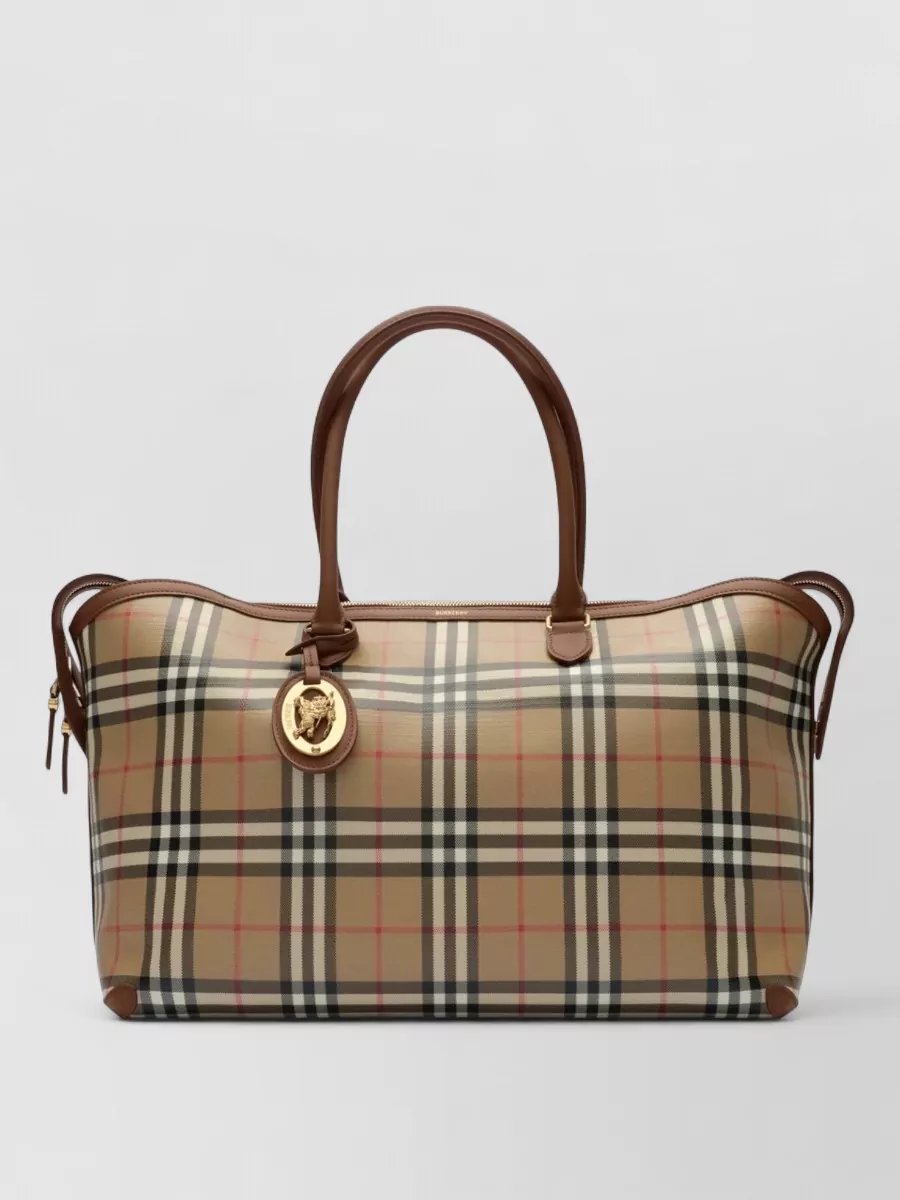 Burberry check medium cotton tote bag