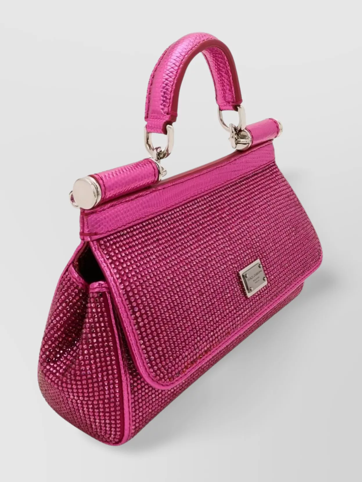 Dolce&Gabbana Sicily Small Tote Bag With Rhinestone Embellishment