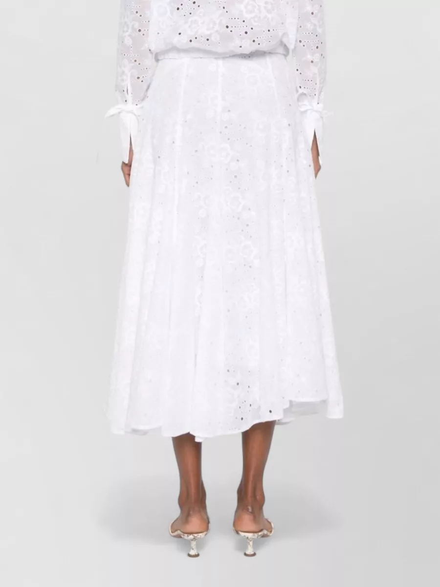 Tory Burch Embroidered Cotton Flared Skirt
