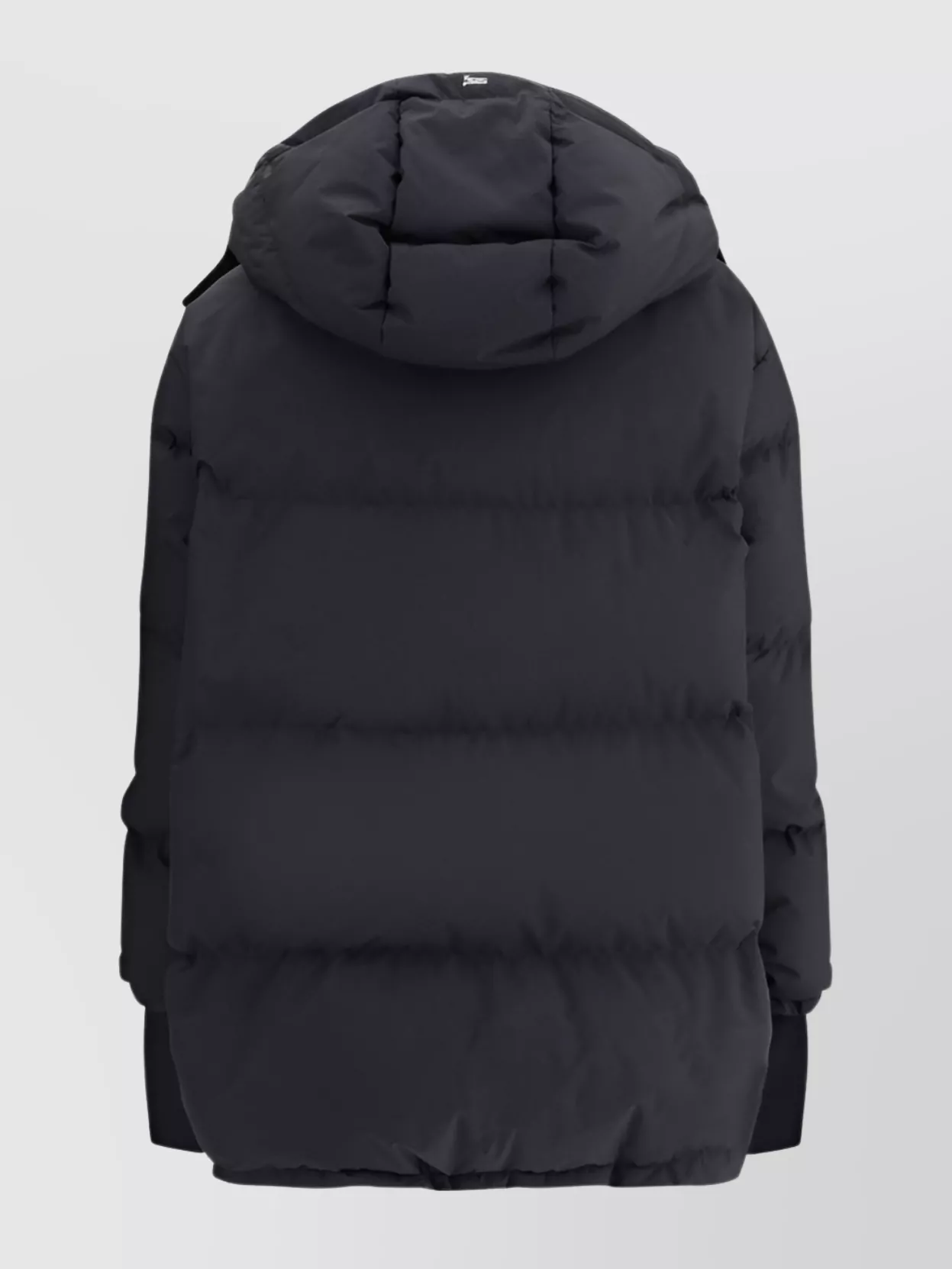 Herno Long Length Quilted Hooded Down Jacket In Black