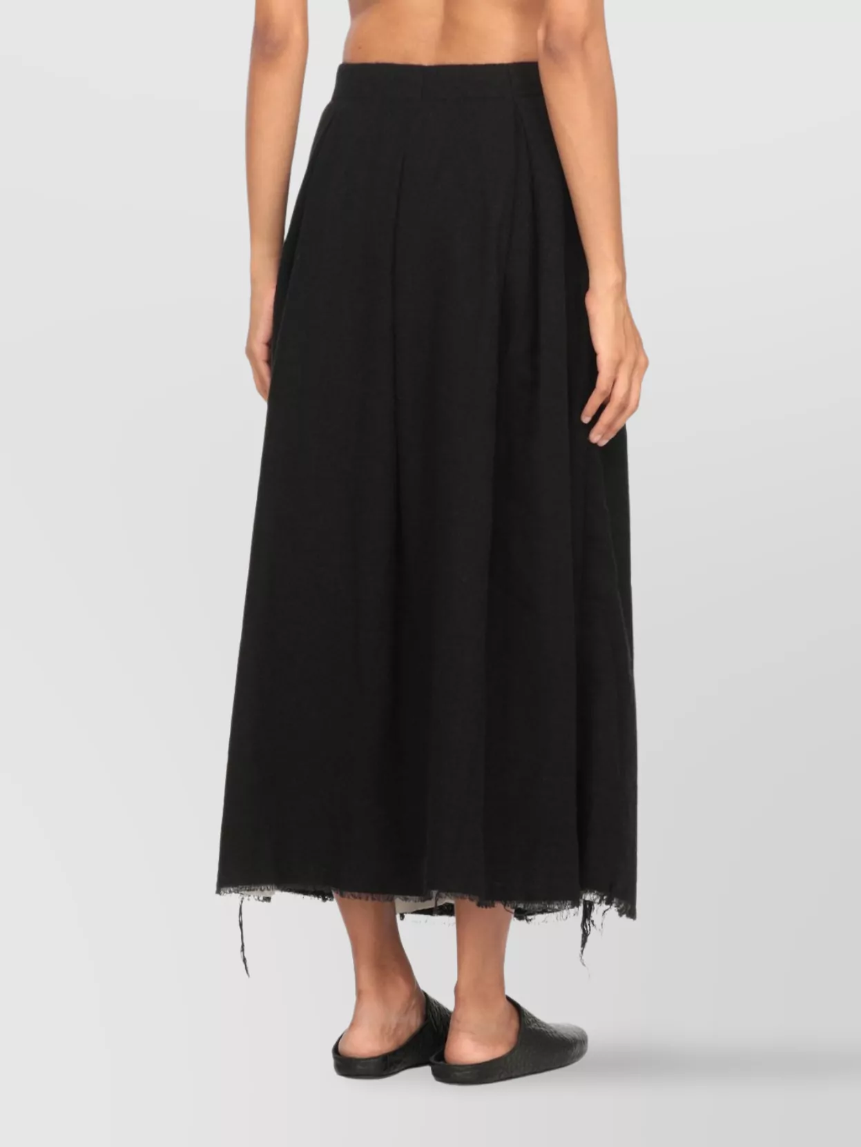 Uma Wang Midi Skirt With Pleats And Buttons
