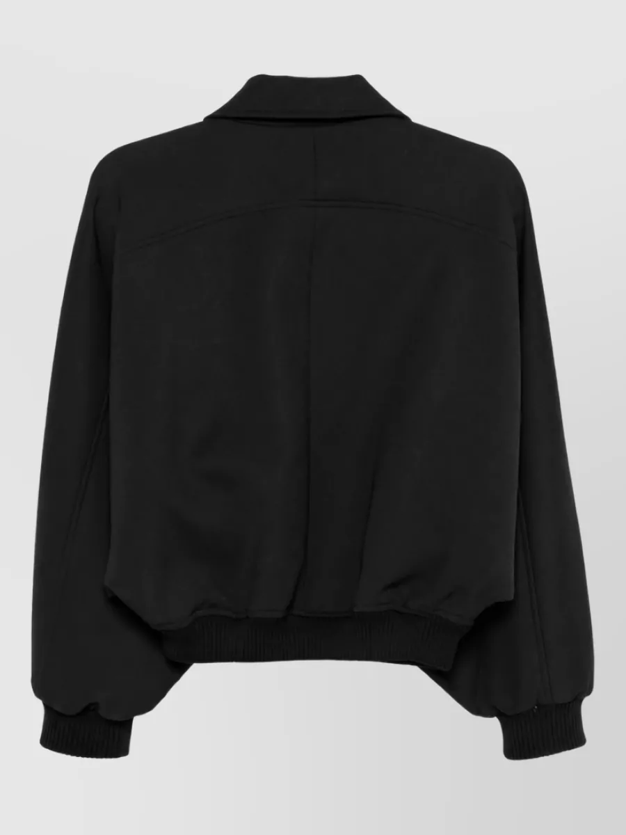 Semicouture Wool Blend Oversized Bomber Jacket
