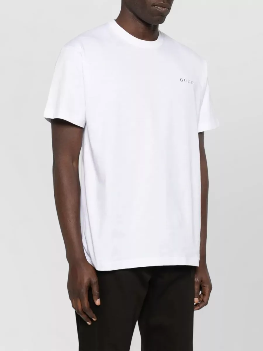 Gucci Logo-Print Embroidered Cotton Crew-Neck T-Shirt