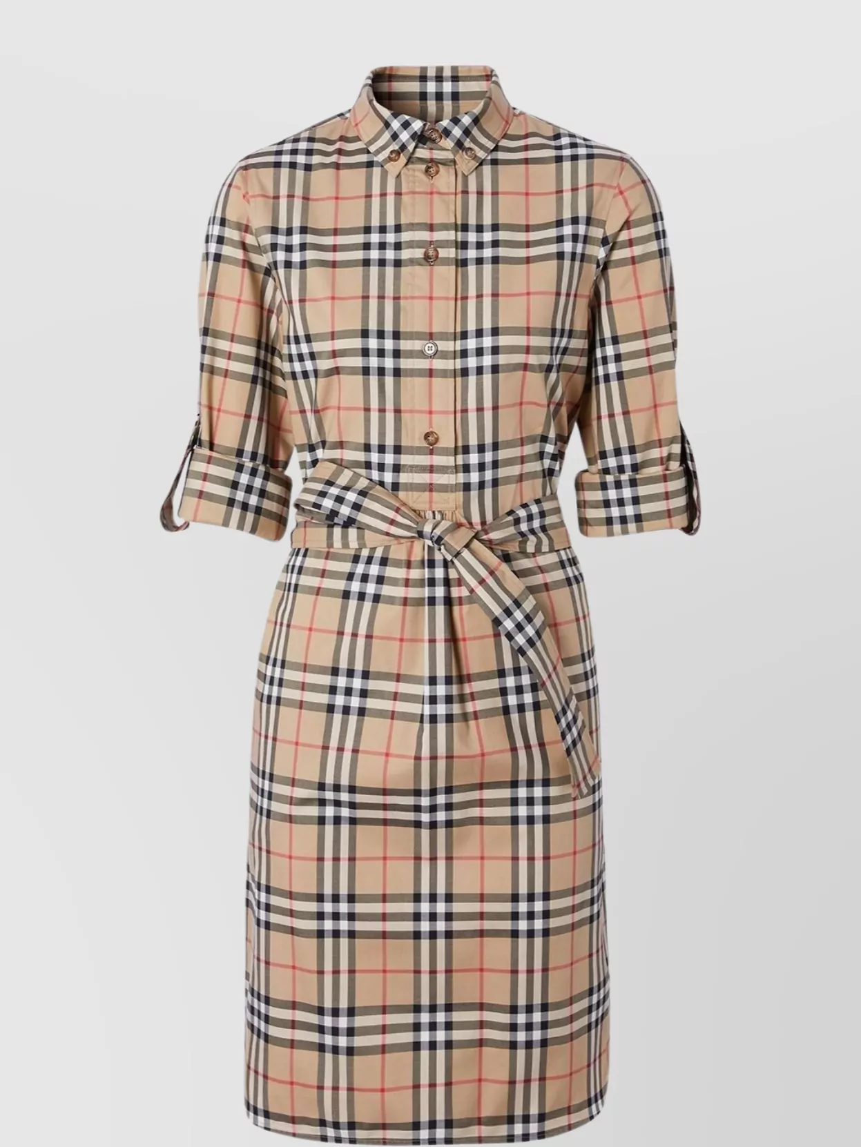 Burberry Check Motif Shirt Dress